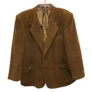 VTG Personal Choice Mens 48 Brown Corduroy 2 Button Pockets Sport Jacket Coat